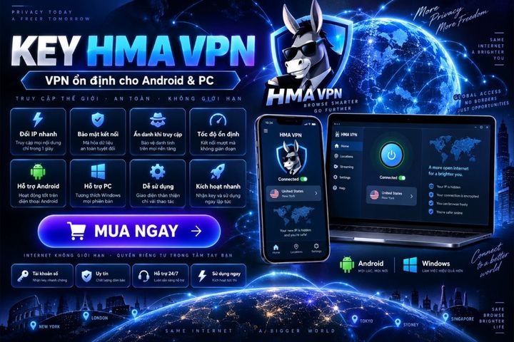 [KEY] HMA Android/PC 20-30 Ngày