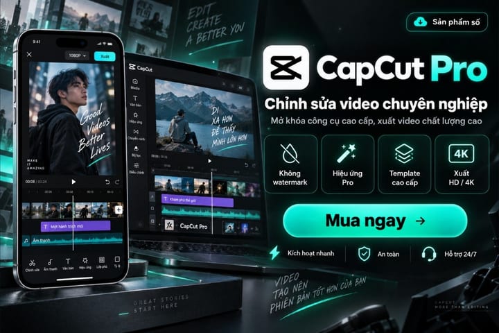 [BH25D] Capcut Pro Team 1 Tháng